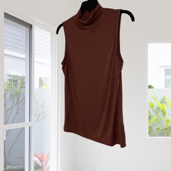 Brown Sleeveless Mock Neck Top – Nordstrom Rack, Soft Stretch Size Large - Picture 5 of 12